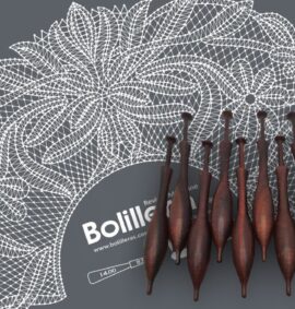 Patrón Bolilleras® Abanico Cinta 1 – encaje de bolillos en cartón kraft picado