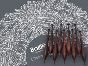 Patrón Bolilleras® Abanico Cinta 1 – encaje de bolillos en cartón kraft picado