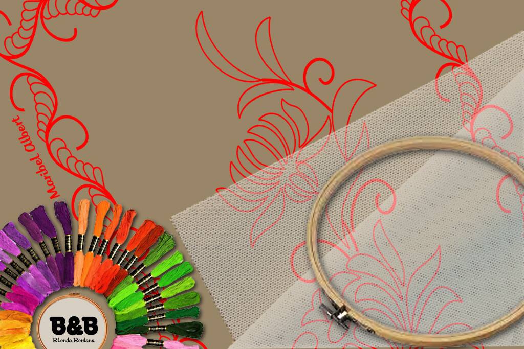 Fular simbólico en bordado sobre tul – Patrón 02 en papel kraft y PDF