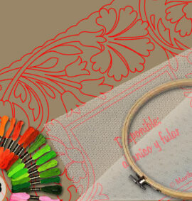 Pañuelo simbólico en blonda bordana valenciana – Patrón 5 en papel kraft y PDF