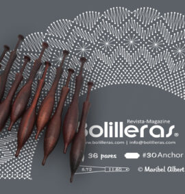Patrón Bolilleras® Abanico Torchon 01 – encaje de bolillos en cartón kraft picado