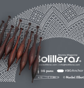 Patrón Bolilleras® Abanico Torchon 04 – encaje de bolillos en cartón kraft picado