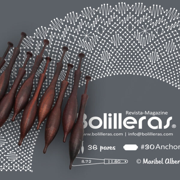 Patrón Bolilleras® Abanico Torchon 06 – encaje de bolillos en cartón kraft picado