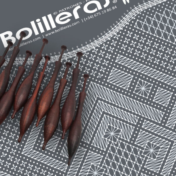 Bolso simbólico en encaje Torchon – Patrón 03e en PDF descargable