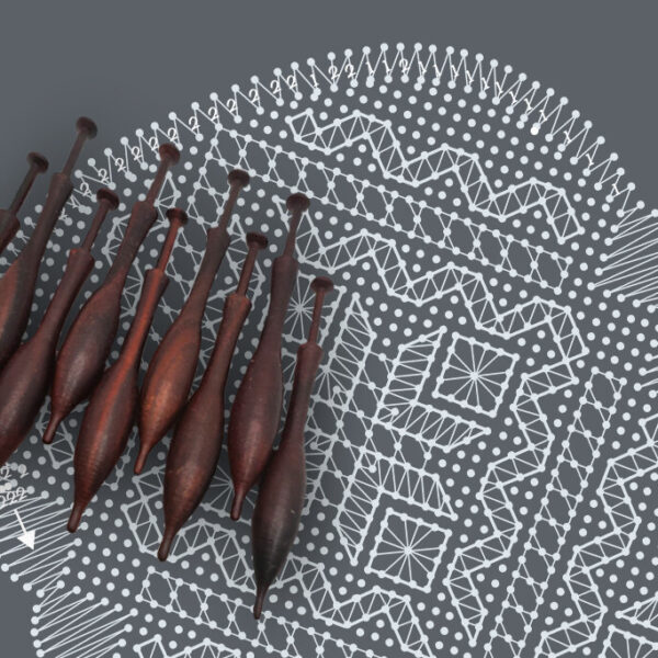 Bolso simbólico en encaje Torchon – Patrón 04e en PDF descargable