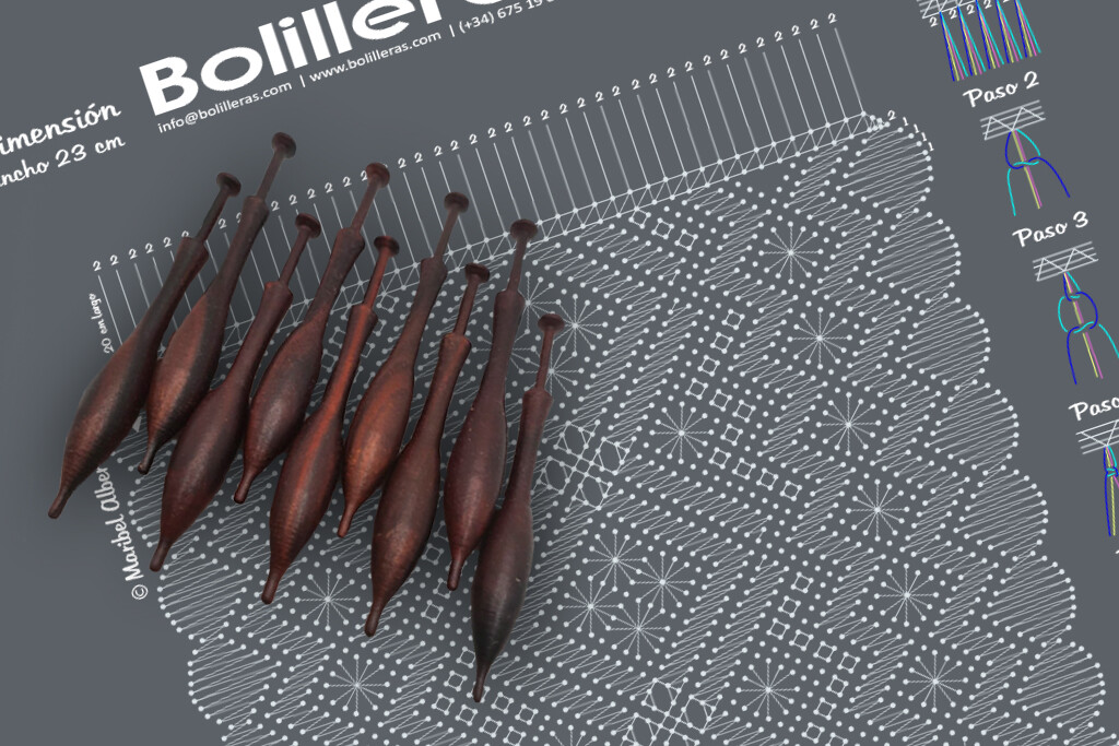 Bufanda simbólica en encaje Torchon – Patrón 1e en PDF descargable