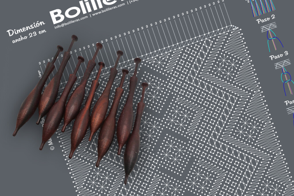 Bufanda simbólica en encaje Torchon – Patrón 2e en PDF descargable