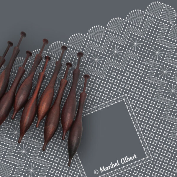 Pañuelo simbólico en encaje Torchon – Patrón 01e en PDF descargable