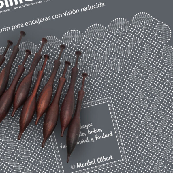 Pañuelo simbólico en encaje de bolillos estilo Torchon – Patrón 02e en formato electrónico