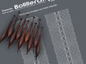 Liga simbólica en encaje de bolillos estilo Torchon – Patrón 02e en formato electrónico