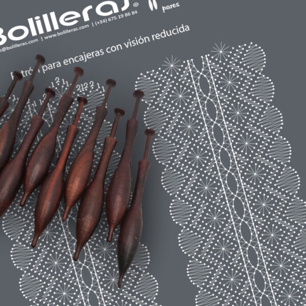 Liga simbólica en encaje de bolillos estilo Torchon – Patrón 03e en formato electrónico
