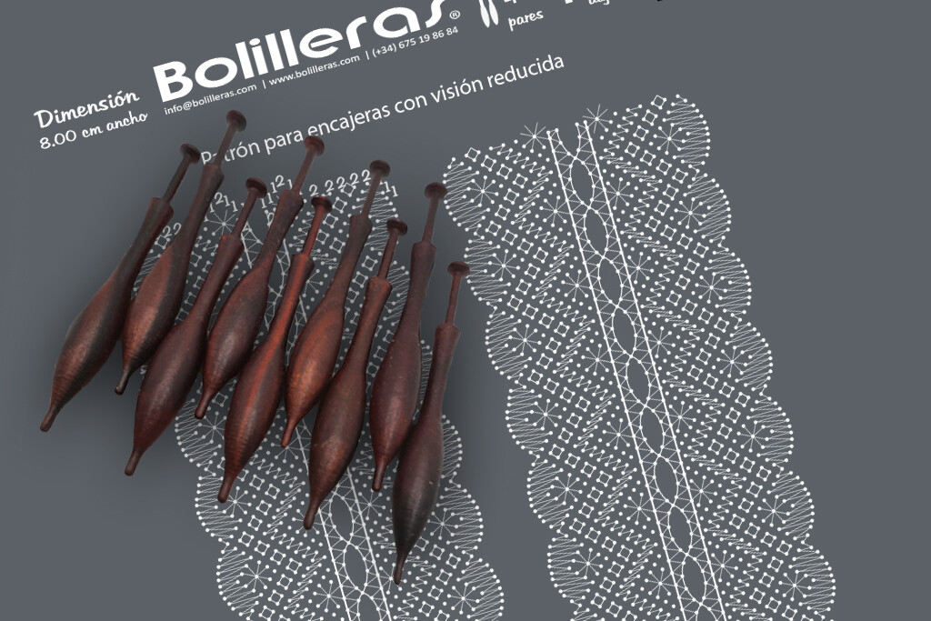 Liga simbólica en encaje de bolillos estilo Torchon – Patrón 04e en formato electrónico