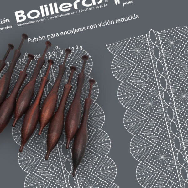 Liga simbólica en encaje de bolillos estilo Torchon – Patrón 06e en formato electrónico