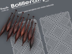 Funda para abanico en encaje de bolillos estilo Torchon – Patrón 01e en formato electrónico