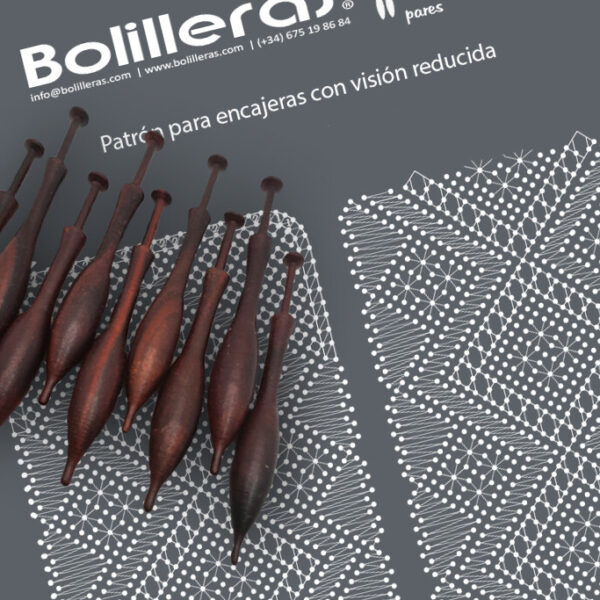 Funda para abanico en encaje de bolillos estilo Torchon – Patrón 01e en formato electrónico