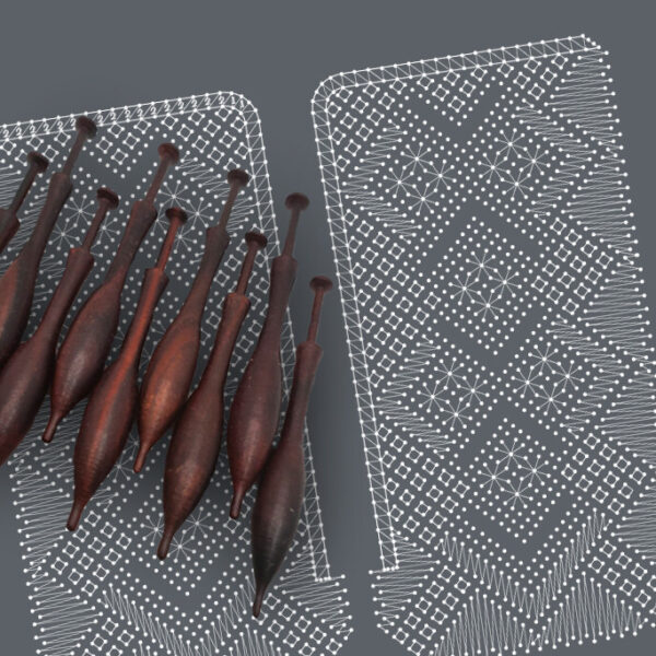 Funda para móvil en encaje de bolillos estilo Torchon – Patrón 03e en formato electrónico