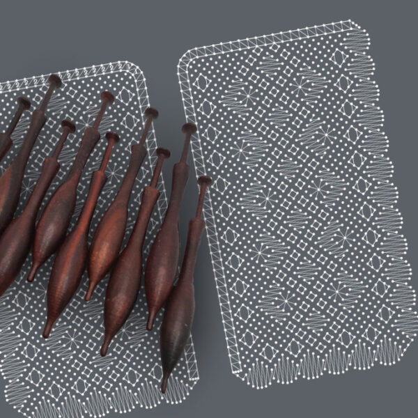 Funda para móvil en encaje de bolillos estilo Torchon – Patrón 04e en formato electrónico