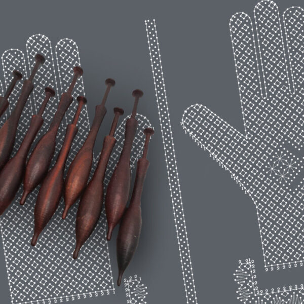 Guante simbólico en encaje de bolillos estilo Torchon – Patrón 02e en formato electrónico