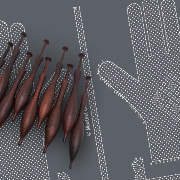 Guante simbólico en encaje de bolillos estilo Torchon – Patrón 03e en formato electrónico