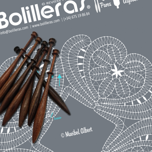 Pañuelo ruso en encaje de bolillos – Patrón 01e en formato PDF descargable