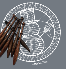 Patrón Bolilleras® Ornamento 03 – encaje de bolillos navideño en cartón entelado