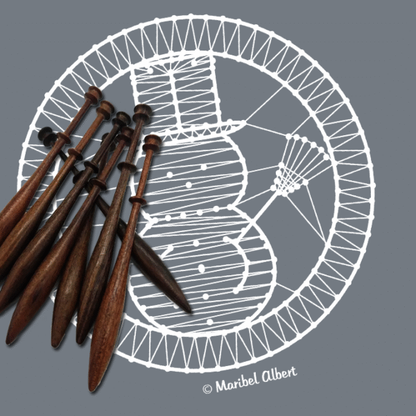 Patrón Bolilleras® Ornamento 03 – encaje de bolillos navideño en cartón entelado