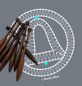 Patrón Bolilleras® Ornamento 04 – encaje de bolillos navideño en cartón entelado