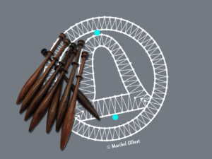 Patrón Bolilleras® Ornamento 04 – encaje de bolillos navideño en cartón entelado