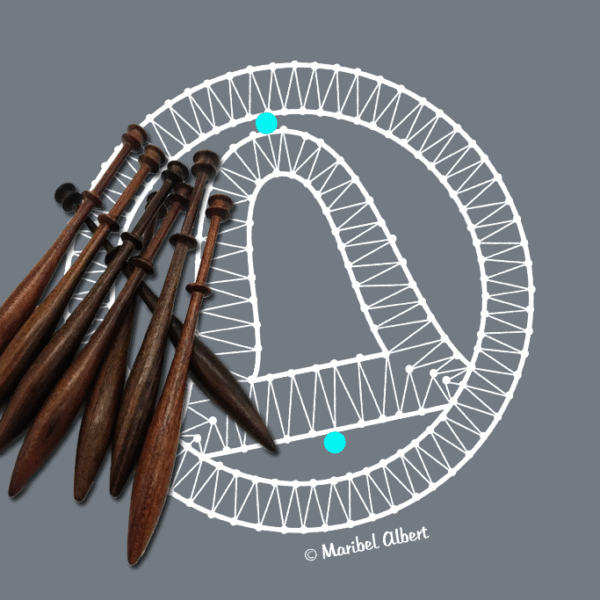 Patrón Bolilleras® Ornamento 04 – encaje de bolillos navideño en cartón entelado