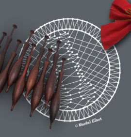 Patrón Bolilleras® Ornamento 01 – encaje de bolillos navideño en cartón entelado