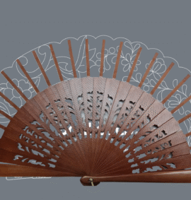 Kit Bolilleras® Abanico tul 01 – patrón en tul y varillas de madera de peral