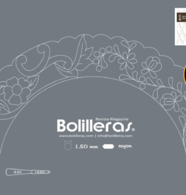 Patrón Bolilleras® Abanico Tul 01e – bordado en tul con técnica bordana