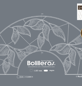 Patrón Bolilleras® Abanico Tul 02e – bordado en tul con técnica bordana