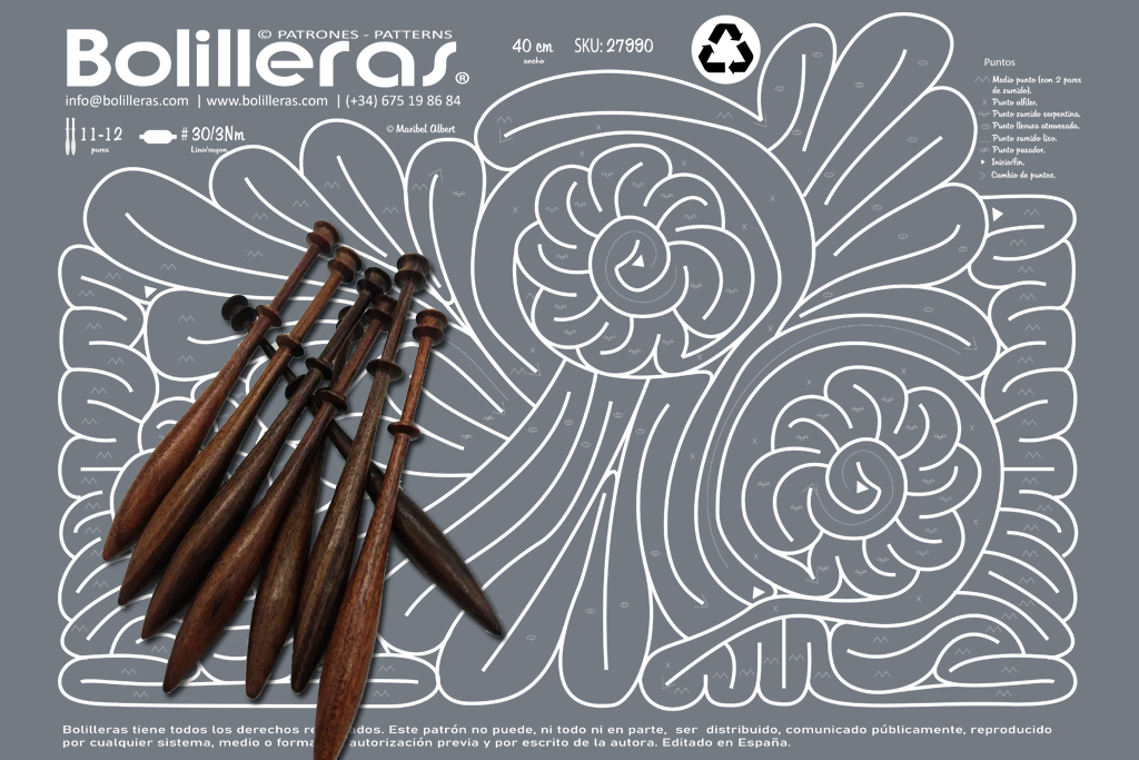 Fular Hinojosa 01 – encaje de bolillos artesanal con patrón exclusivo