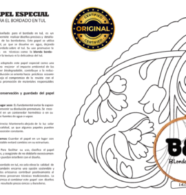 Patrón Bolilleras® Abanico 15 – bordado en tul sobre papel especial