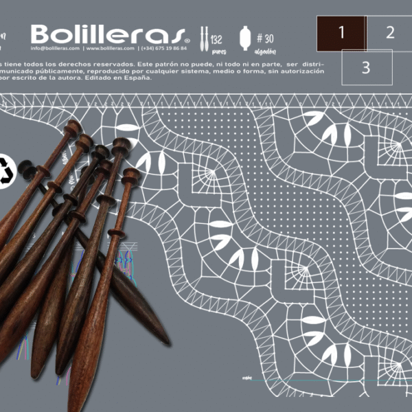 Patrón Bolilleras® Mantoncillo Torchon 01 – encaje de bolillos en papel picado