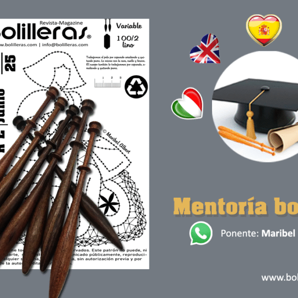Patrón Bolilleras® Menina 2025 – encaje de bolillos PDF