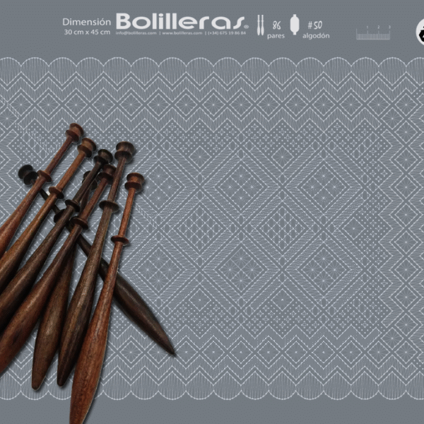 Patrón Bolilleras® Tapete Torchon 01e – encaje de bolillos PDF