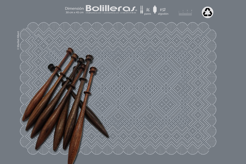Patrón Bolilleras® Tapete Torchon 01e – encaje de bolillos PDF