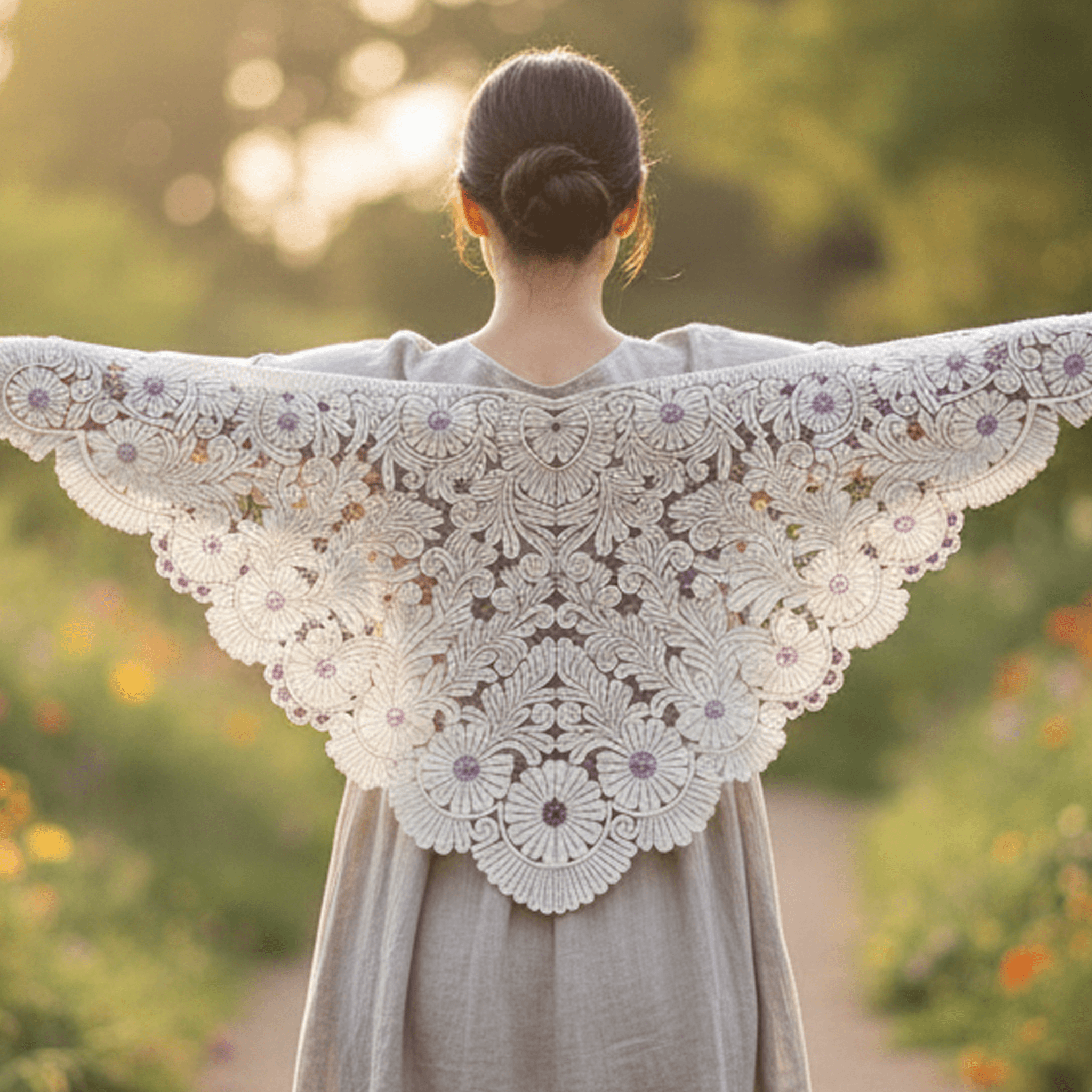 Patrón Chal Hinojosa 01e – Encaje de bolillos tres picos PDF Bolilleras®