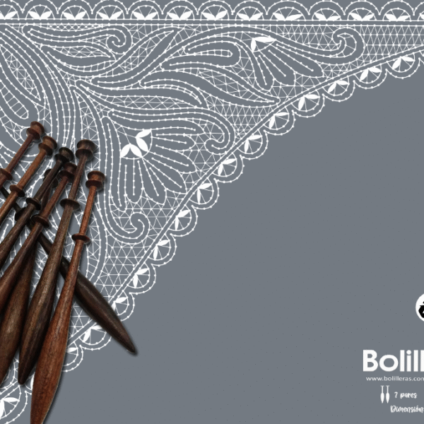 Patrón Bolilleras® Chal Ruso 01 – encaje de bolillos tres picos PDF