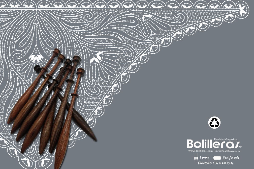 Patrón Bolilleras® Chal Ruso 01 – encaje de bolillos tres picos PDF