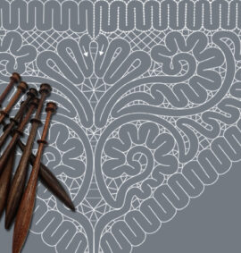 Patrón Bolilleras® Chal Ruso 02e – encaje de bolillos tres picos PDF