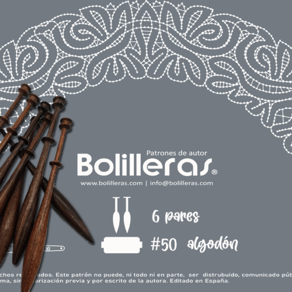 Patrón Bolilleras® de encaje ruso para abanico – PDF descargable Diseño patrimonial para varillas 6.50 x 14.50 cm – encaje de bolillos ruso nivel intermedio